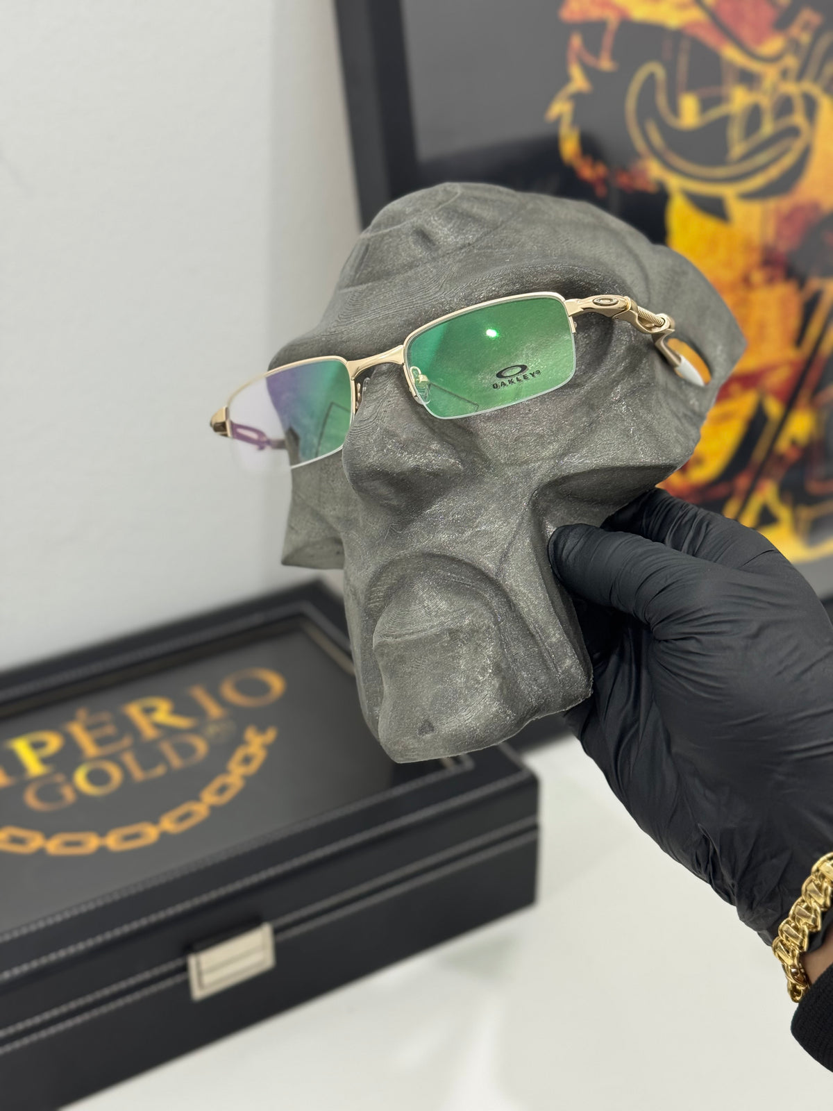 Lupa do Vilão  Mola Dourado Lente Camaleão borracha Branca