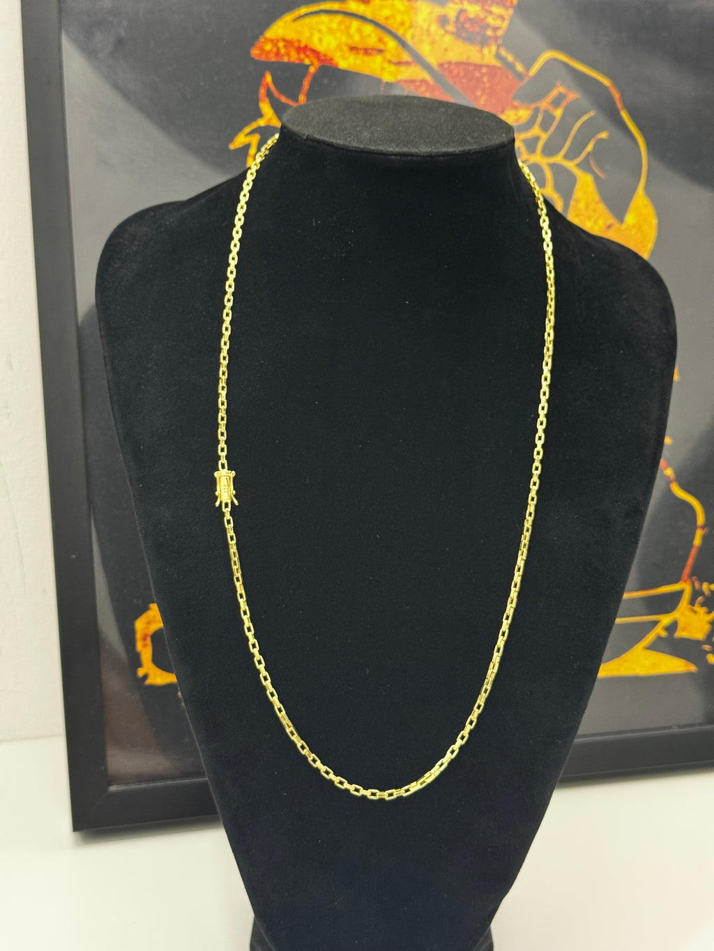 Friso Tijolinho 3mm - tamanho 70cm  banhado a ouro 18k