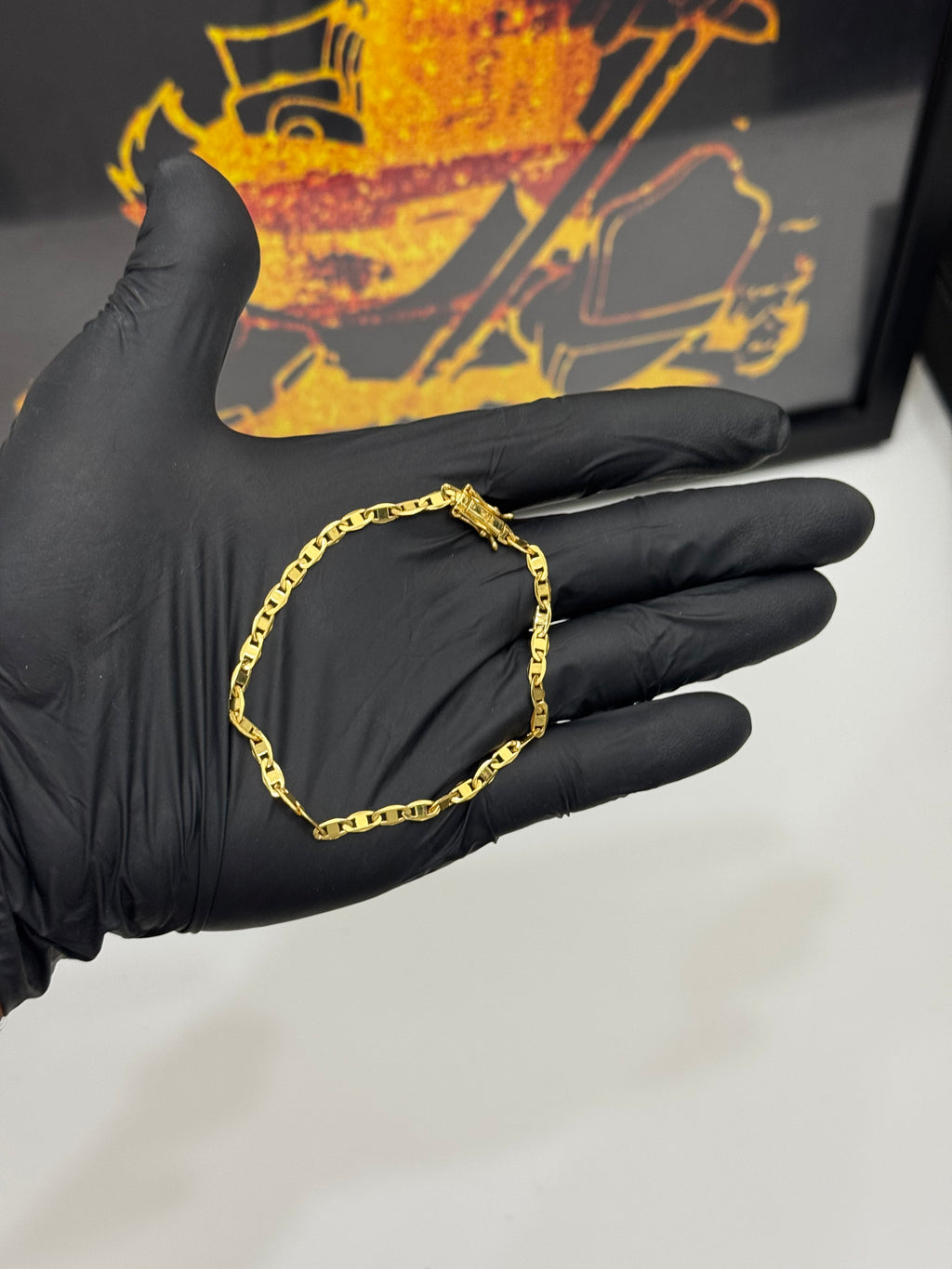 Pulseira Piastrini 3mm - tamanho 21cm -  banhado a ouro 18k