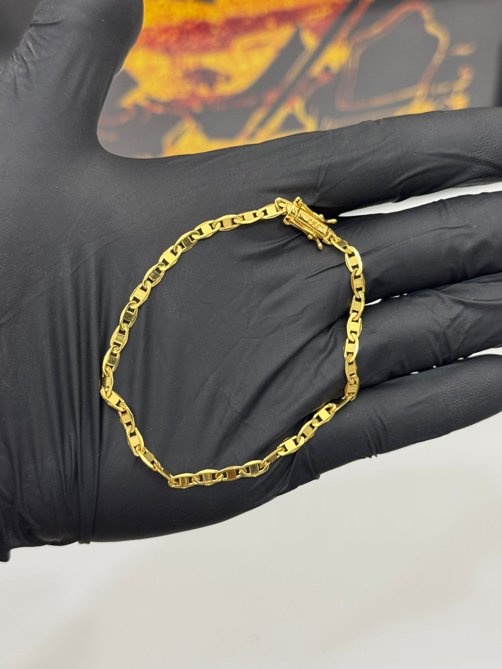 Pulseira Piastrini 3mm - tamanho 21cm -  banhado a ouro 18k