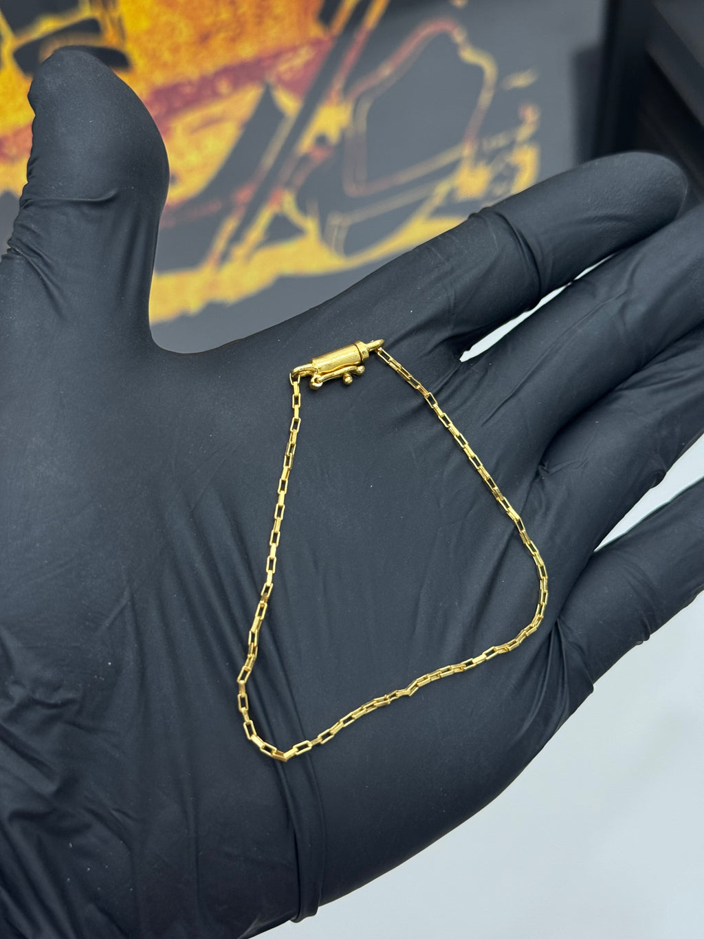 Pulseira Tijolinho 1mm - tamanho 21cm -  banhado a ouro 18k