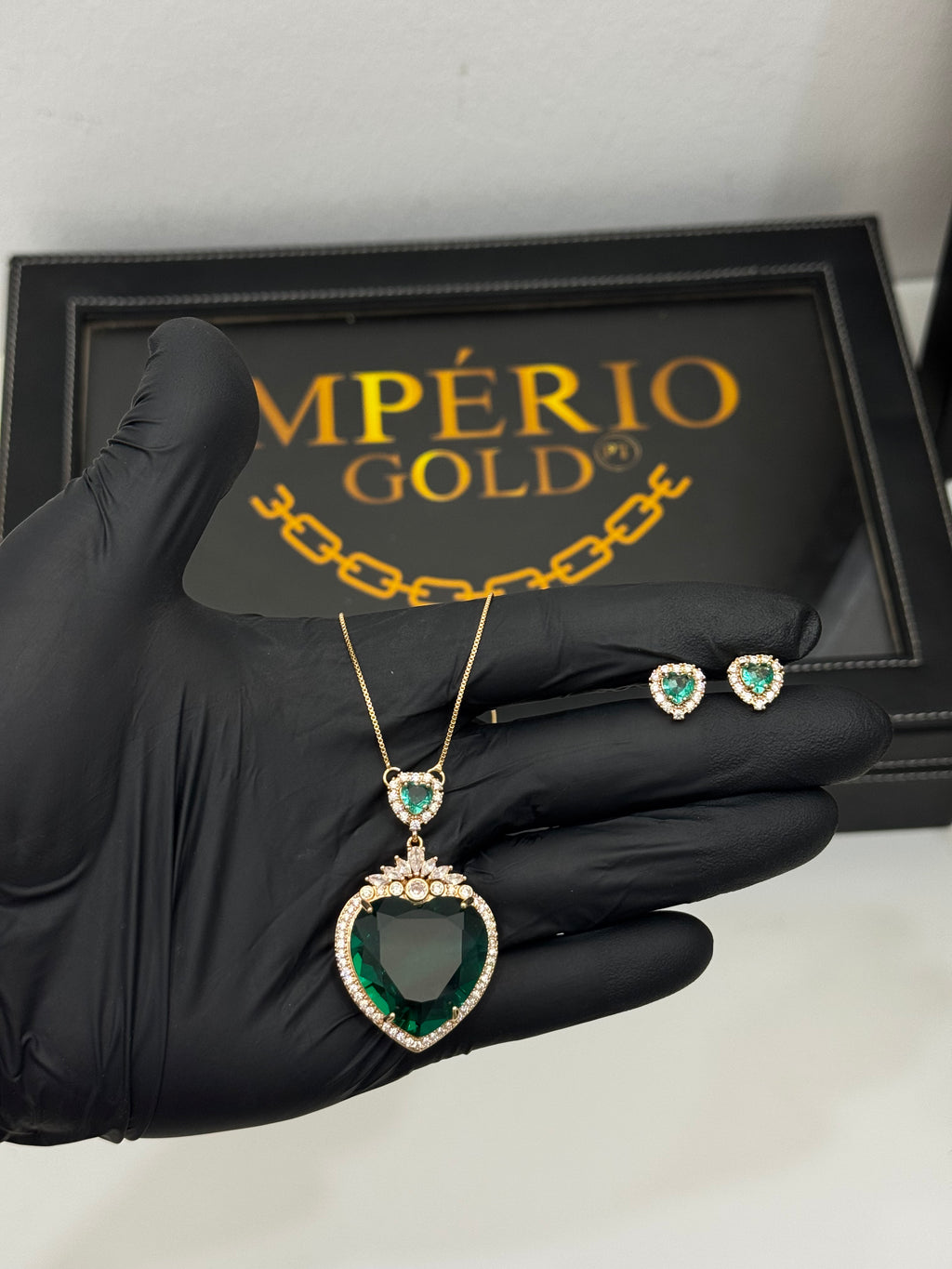 Conjunto Coração Pedraria Verde