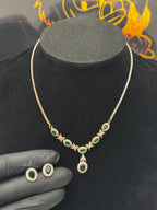 Conjunto Cordão e brincos Pedraria