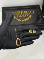 Conjunto Brincos e Cordão Gota
