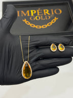 Conjunto Brincos e Cordão Gota