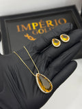 Conjunto Brincos e Cordão Gota