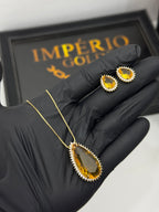 Conjunto Brincos e Cordão Gota