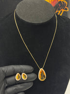 Conjunto Brincos e Cordão Gota