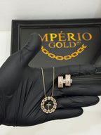 Conjunto Brincos e Colar Cravejado