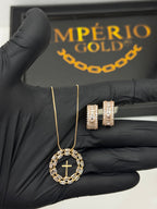 Conjunto Brincos e Colar Cravejado