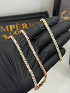 Conjunto Riviera Clássico Cravejado Cordão + Pulseira