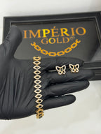 Conjunto pulseira+ Brincos ônix