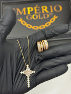 Conjunto Cordão + Brincos Cravejado