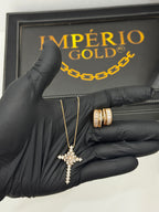 Conjunto Cordão + Brincos Cravejado