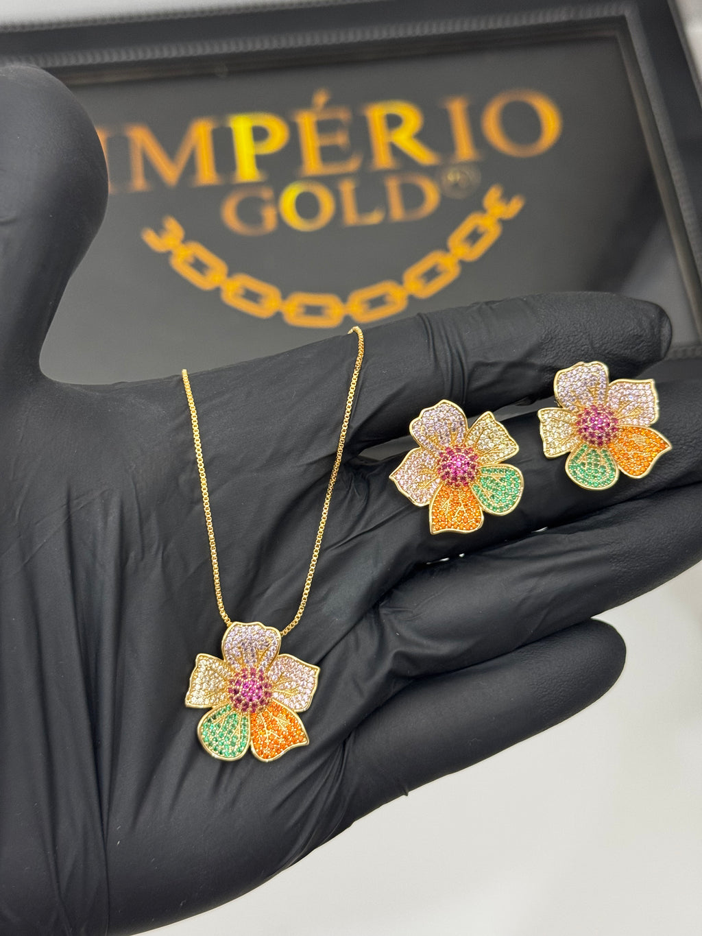 Conjunto Cordão + Brincos