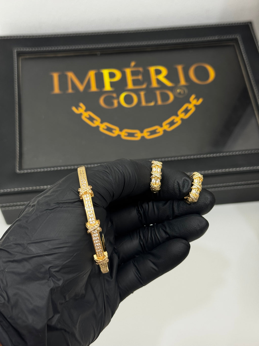 Conjunto Bracelete + Brincos luxuoso