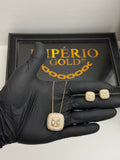 Conjunto Brincos+ colar banho de ouro