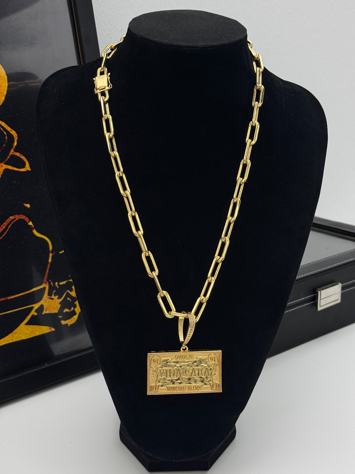 Friso Cartier 10mm - tamanho 60cm + Pingente Placa Vida Cara
