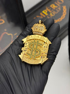 Pingente Cada um com sua Sorte Cravejado - Banhado a ouro 18k - para cordão de 5mm até 10mm