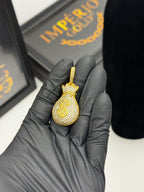 Pingente $ cravejado - Banhado a ouro 18k - para cordão 3mm até 6mm