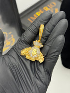 Pingente $ cravejado - Banhado a ouro 18k - para cordão 5mm até 10mm