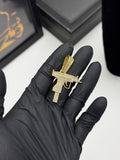 Pingente Cravejado - Banhado a ouro 18k - para cordão 3mm até 7mm