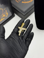 Pingente Cravejado - Banhado a ouro 18k - para cordão 3mm até 7mm