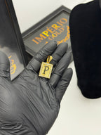 Pingente Letra P - Banhado a ouro 18k - para cordão 3mm até 5mm