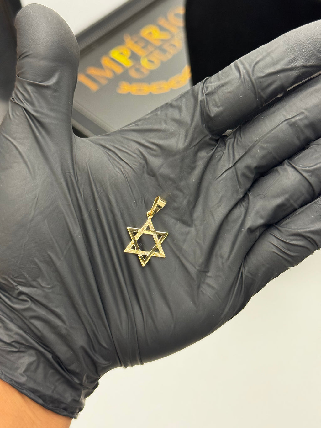 Pingente Estrela Davi - Banhado a ouro 18k - para cordão 1mm