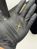 Pingente Cruz - Banhado a ouro 18k - para cordão 1mm