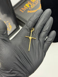 Pingente Cruz  - Banhado a ouro 18k - para cordão 1mm