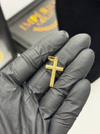 Pingente Cruz - Banhado a ouro 18k - para cordão 1mm